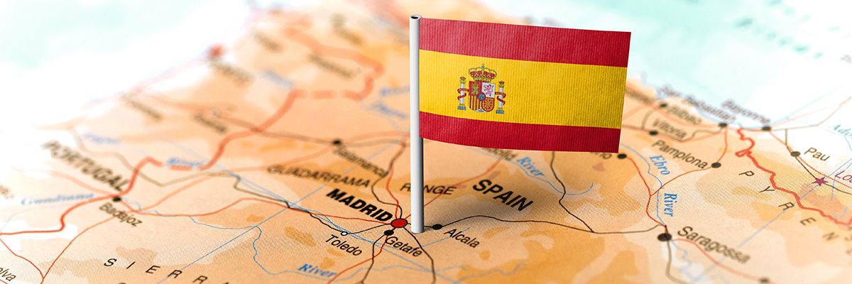 Spanish Flag on map