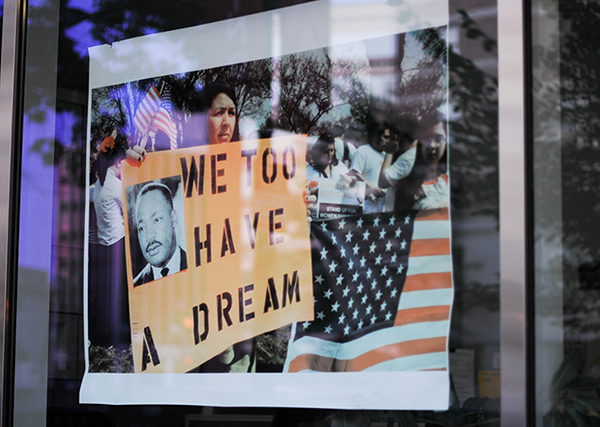 Picture of Martin Luther King in a window