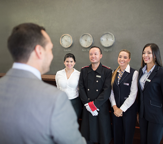 Hotel staff meeting