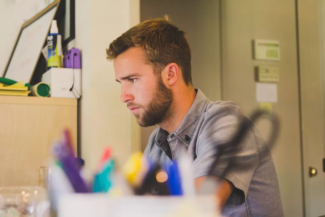 Man sitting at desk in office