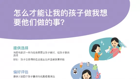 How do I get my children to do what I want them to do, 怎么才能让我的孩子做我想 要他们做的事？ infographic in Mandarin thumbnail