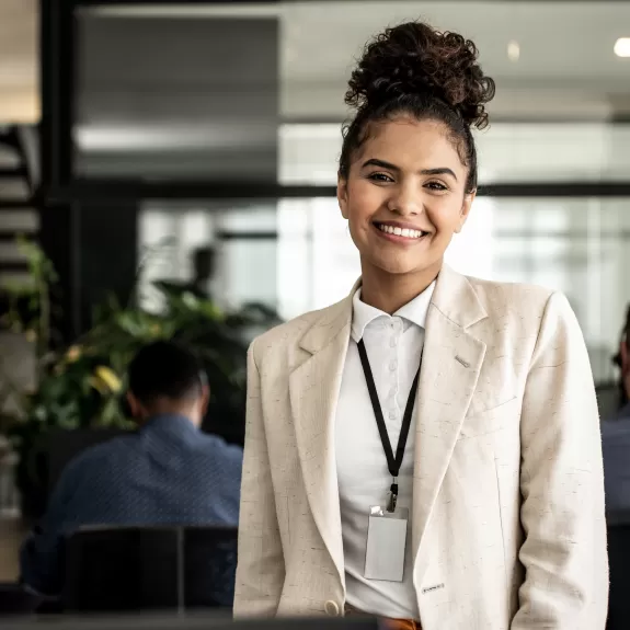 A young woman proud to become a supervisor