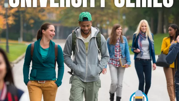 Students walking on campus