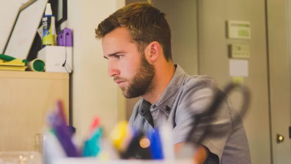 Man sitting at desk in office