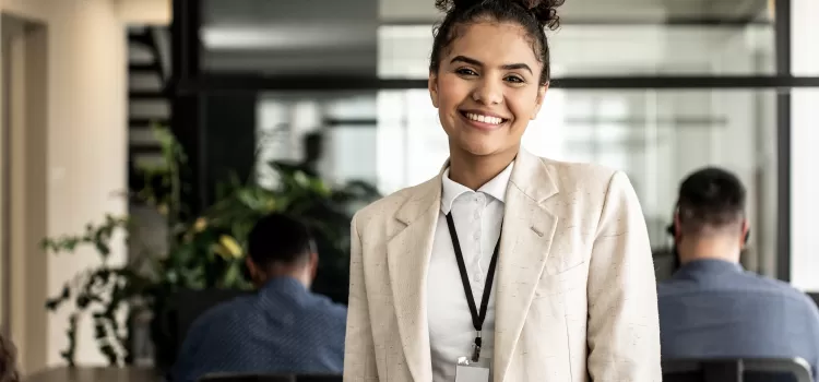 A young woman proud to become a supervisor