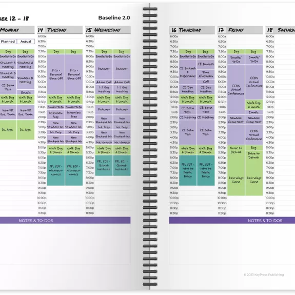 Self- & Time-Management Planner Week of